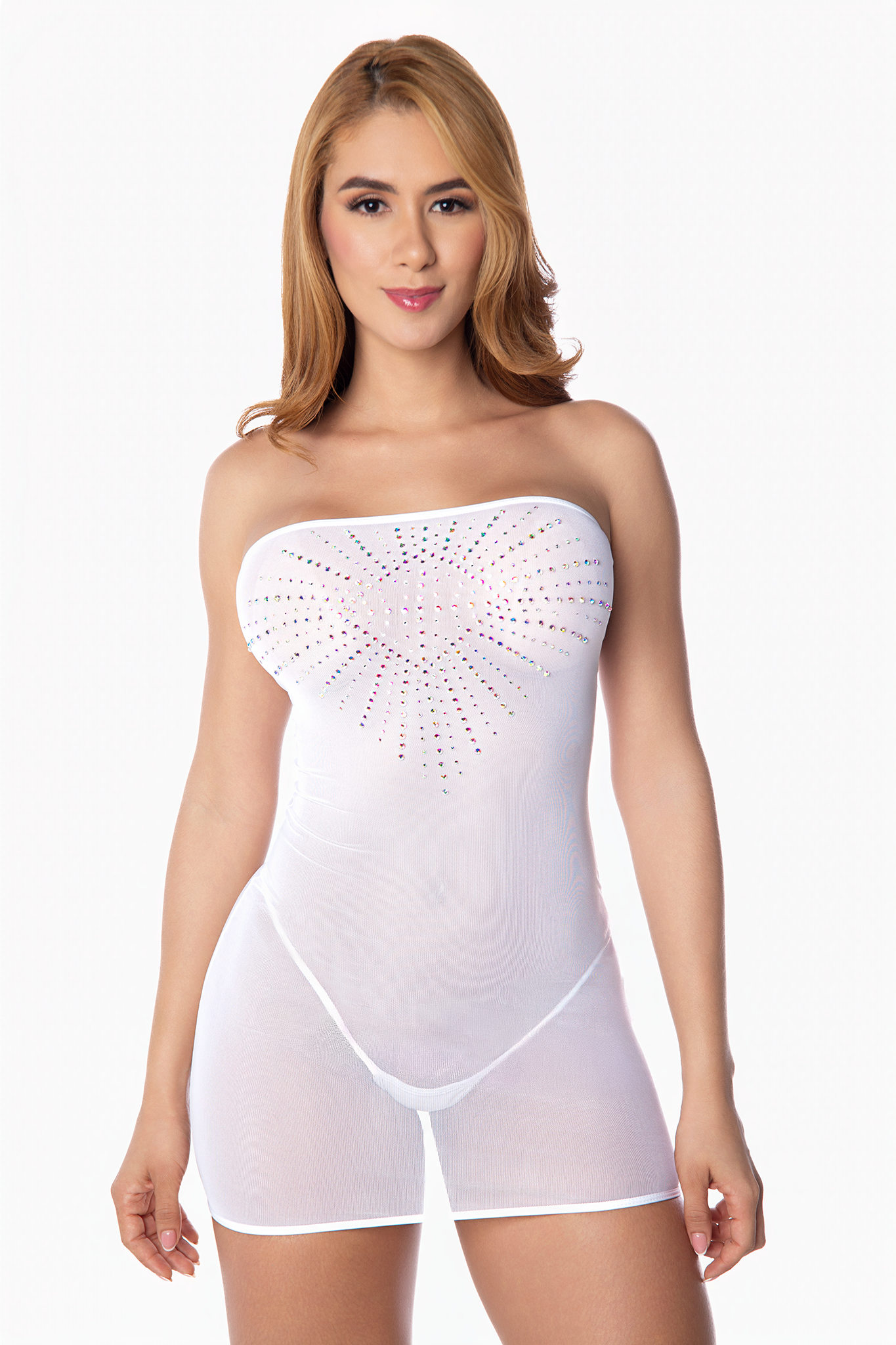 Crystal Mesh Contour Dress