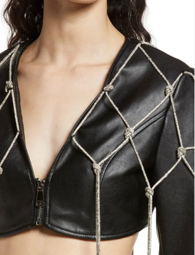 Vegan Leather Cropped Jacket